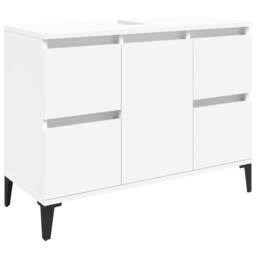 Berkfield Home 3 Piece Bathroom Furniture Set White Engineered Wood - thumbnail 5