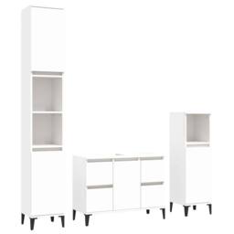 Berkfield Home 3 Piece Bathroom Furniture Set White Engineered Wood