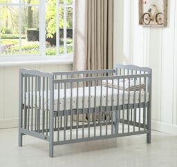 MCC Direct CozyCubs Wooden Baby Cot Crib with Mattress Brooklyn in Grey - Size: 1 Pack