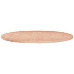 Berkfield Home Round Table Top ??80x1.5 cm Solid Wood Oak in Brown - Size: 80x1.5 cm