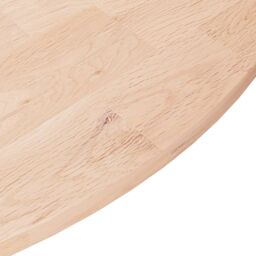 Berkfield Home Round Table Top ??80x1.5 cm Solid Wood Oak in Brown - Size: 80x1.5 cm - thumbnail 3