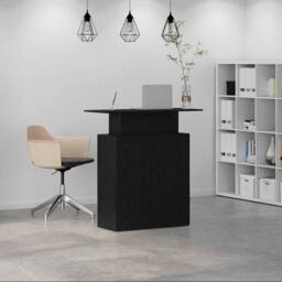 Berkfield Home Reception Desk Black 100x40x104 cm Engineered Wood - Size: 100 x 40 x 104 cm - thumbnail 1