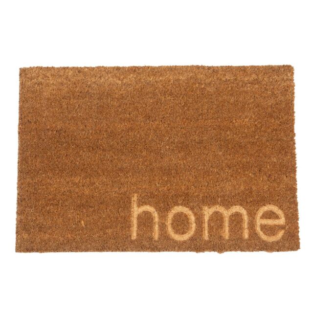 Nicola Spring Coir Door Mat - 60 x 40cm - Embossed Home in Brown - Size: 40 cm x 60 cm - image 1