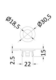 Balterley Round Overflow Cover Plate in Brown - thumbnail 2