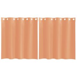 Berkfield Home Voile Curtains with Grommets 2 pcs Terracotta in Brown - thumbnail 2