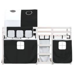 Berkfield Home Bunk Bed without Mattress White&Black 90x200 cm Solid Wood Pine in Black - thumbnail 5