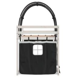 Berkfield Home Bunk Bed without Mattress White&Black 90x200 cm Solid Wood Pine in Black - thumbnail 6