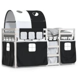 Berkfield Home Bunk Bed without Mattress White&Black 90x200 cm Solid Wood Pine in Black - thumbnail 2