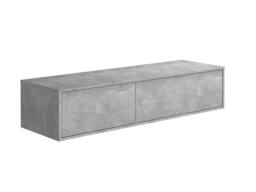 Vente-unique Concrete Grey Wall-Hung Bathroom Unit With Double Basin - L150 Cm in Light Grey - thumbnail 8