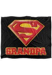 Warner Brothers Superman Logo Officially Licensed Silky Touch Super Soft Throw Blanket 152 x 127 cm in White - thumbnail 1