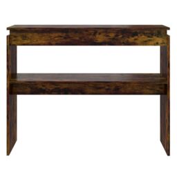Berkfield Home Console Table Smoked Oak 102x30x80 cm Engineered Wood in Brown - Size: 102 x 30 x 80 cm - thumbnail 3
