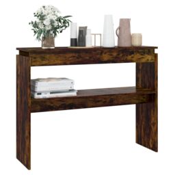 Berkfield Home Console Table Smoked Oak 102x30x80 cm Engineered Wood in Brown - Size: 102 x 30 x 80 cm - thumbnail 5