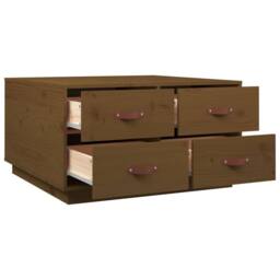 Berkfield Home Beautiful Coffee Table Honey Brown 80x80x45 cm Solid Wood Pine - Size: 80 x 80 x 45 cm - thumbnail 7