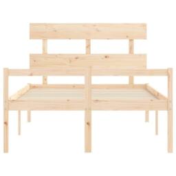 Berkfield Home Bed Frame with Headboard 120x200 cm Solid Wood in Brown - Size: Small Double - thumbnail 6