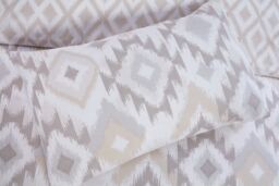 Rapport Home Ikat Bohemian Reversible Polycotton Duvet Cover Set With Pillowcase in Natural - Size: King - thumbnail 2
