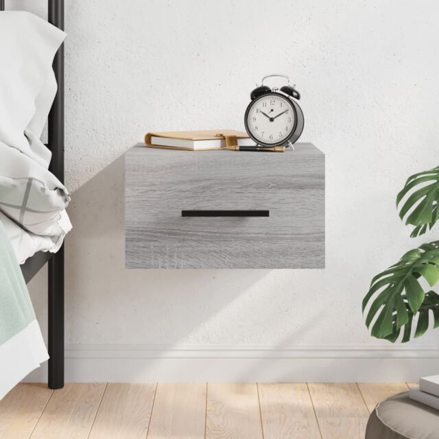 Berkfield Home Wall-mounted Bedside Cabinet Grey Sonoma 35x35x20 cm - Size: 35 x 35 x 20 cm - image 1