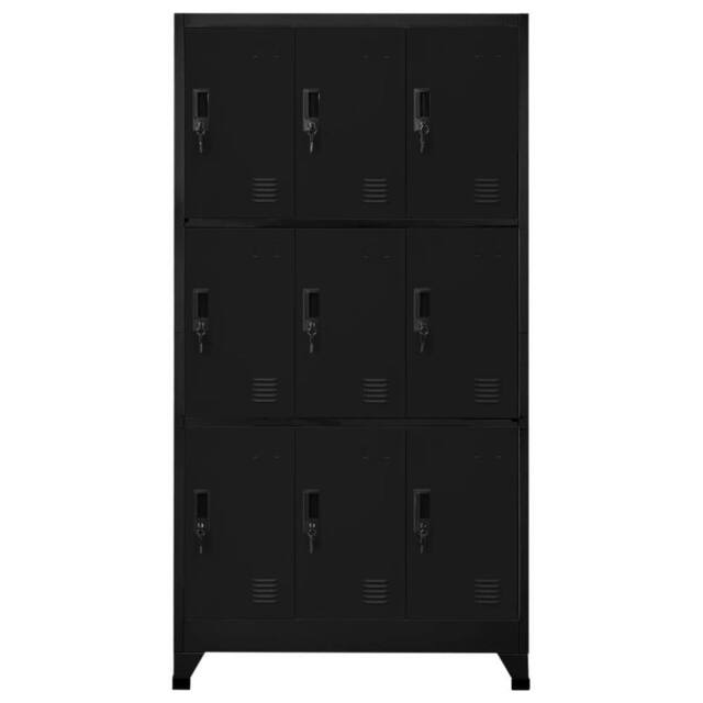 Berkfield Home Locker Cabinet Black 90x45x180 cm Steel - Size: 90 x 45 x 180 cm - image 1