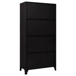 Berkfield Home Locker Cabinet Black 90x45x180 cm Steel - Size: 90 x 45 x 180 cm - thumbnail 5