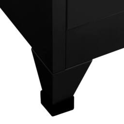 Berkfield Home Locker Cabinet Black 90x45x180 cm Steel - Size: 90 x 45 x 180 cm - thumbnail 6