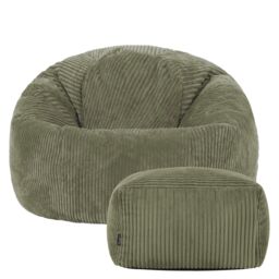 icon Kingston Bean Bag & Footstool Jumbo Cord Bundle in Green - thumbnail 4