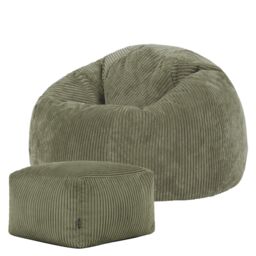 icon Kingston Bean Bag & Footstool Jumbo Cord Bundle in Green - thumbnail 3