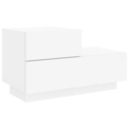 Berkfield Home Decorative Bedside Cabinet with LED Lights White 70x36x40.5 cm - thumbnail 5