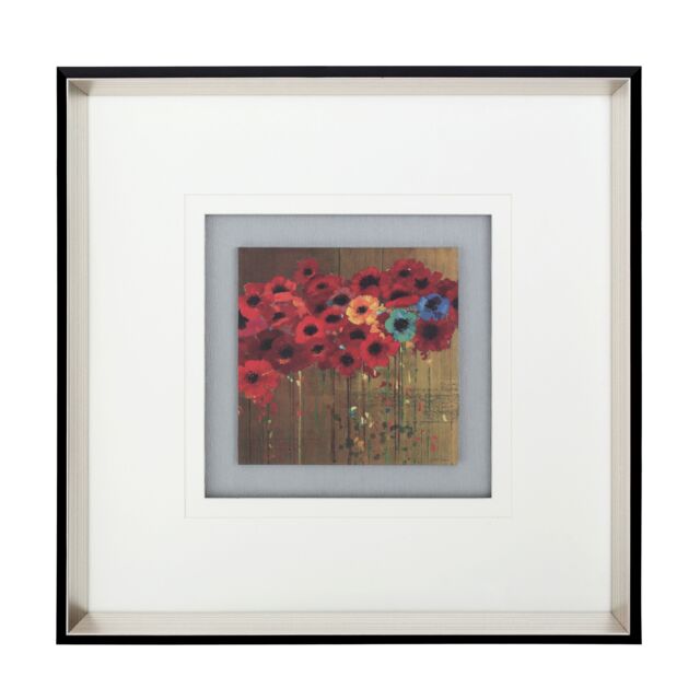 Orsina Poppy Framed Wall Art Home Wall Décor in White