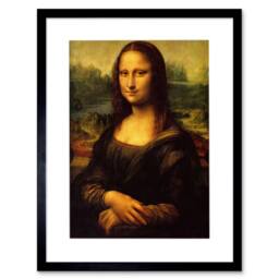 "Artery8 Leonardo Da Vinci Mona Lisa Painting Home Decor 12x16"" Framed Art in Brown - Size: W12"" x H16""" - thumbnail 1