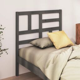 Berkfield Home Bed Headboard Grey 81x4x104 cm Solid Wood Pine - Size: 81 x 4 x 104 cm - thumbnail 1