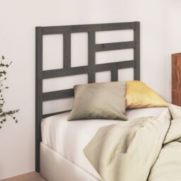 Berkfield Home Bed Headboard Grey 81x4x104 cm Solid Wood Pine - Size: 81 x 4 x 104 cm - thumbnail 3
