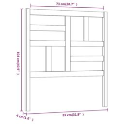 Berkfield Home Bed Headboard Grey 81x4x104 cm Solid Wood Pine - Size: 81 x 4 x 104 cm - thumbnail 6