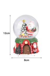 Living and Home Santa Claus Glowing Musical Crystal Ball Christmas Glass Ornament in Red - thumbnail 6
