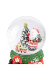 Living and Home Santa Claus Glowing Musical Crystal Ball Christmas Glass Ornament in Red - thumbnail 4