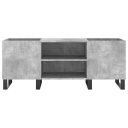 Berkfield Home Record Cabinet Concrete Grey 121x38x48 cm Engineered Wood - Size: 121 x 38 x 48 cm - thumbnail 4