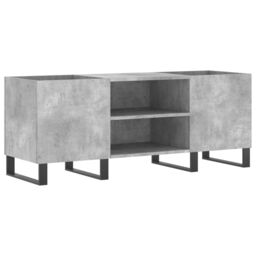 Berkfield Home Record Cabinet Concrete Grey 121x38x48 cm Engineered Wood - Size: 121 x 38 x 48 cm - thumbnail 2