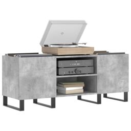 Berkfield Home Record Cabinet Concrete Grey 121x38x48 cm Engineered Wood - Size: 121 x 38 x 48 cm - thumbnail 3