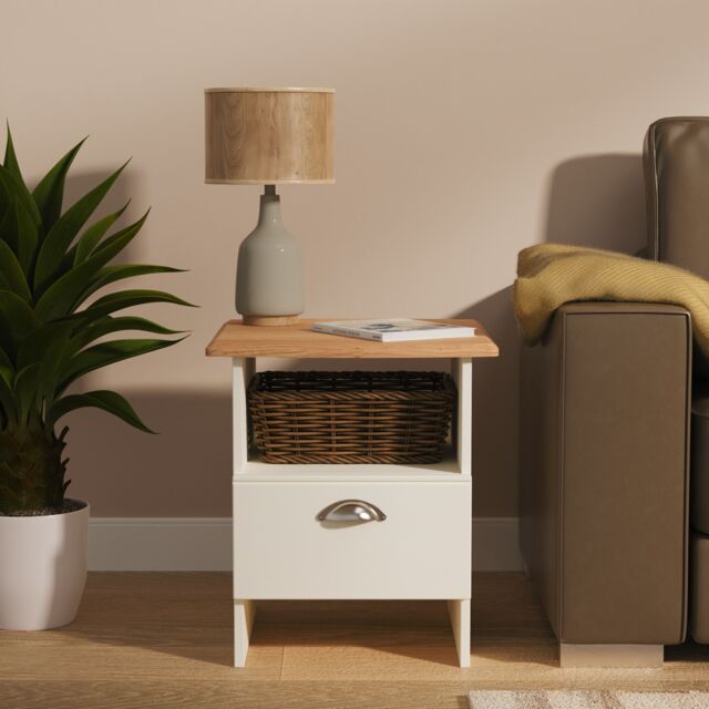 Ready Assembled 2 U Albert Bottom Drawer Lamp Table (Ready Assembled) in Cream - Size: Small - image 1