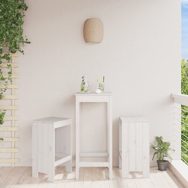 Berkfield Home Bar Stools 2 pcs White 40x36x75 cm Solid Wood Pine - Size: 40 x 36 x 75 cm - image 1