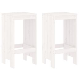 Berkfield Home Bar Stools 2 pcs White 40x36x75 cm Solid Wood Pine - Size: 40 x 36 x 75 cm - thumbnail 2