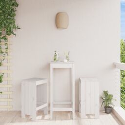 Berkfield Home Bar Stools 2 pcs White 40x36x75 cm Solid Wood Pine - Size: 40 x 36 x 75 cm - thumbnail 1