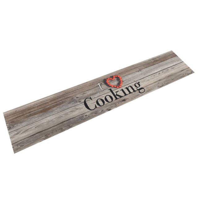 Berkfield Home Kitchen Rug Washable Cooking Grey 60x300 cm Velvet - image 1