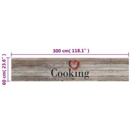 Berkfield Home Kitchen Rug Washable Cooking Grey 60x300 cm Velvet - thumbnail 5
