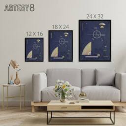 "Artery8 Dull Gray Abstract Painting Kandinsky Framed Canvas Wall Art Print in Grey - Size: W12"" x H16""" - thumbnail 4