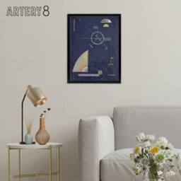 "Artery8 Dull Gray Abstract Painting Kandinsky Framed Canvas Wall Art Print in Grey - Size: W12"" x H16""" - thumbnail 3