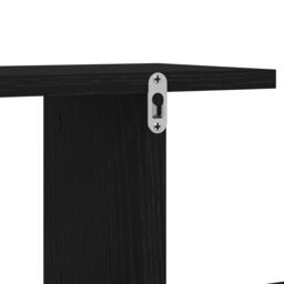 Berkfield Home Black Oak Wall-Mounted TV Shelf - 125x18x23 cm, Made from Engineered Wood - Size: 125 x 18 x 23 cm - thumbnail 9