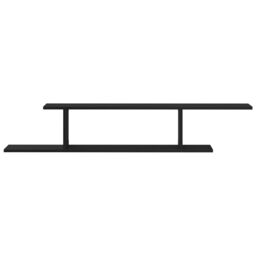 Berkfield Home Black Oak Wall-Mounted TV Shelf - 125x18x23 cm, Made from Engineered Wood - Size: 125 x 18 x 23 cm - thumbnail 6