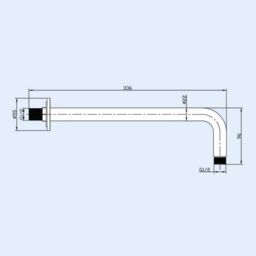Nes Home 336mm Wall Mounting Brass Round Shower Arm Brushed Brass in Metallic Gold - thumbnail 2