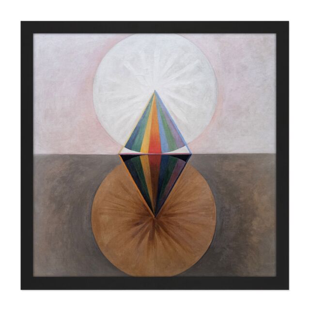 "Artery8 Wall Art Print Hilma Af Klint Group IX Suw The Swan No 12 Abstract Square Framed Picture 16X16 Inch in Black - Size: W16"" x H16""" - image 1