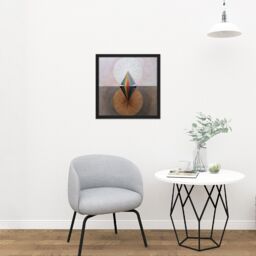 "Artery8 Wall Art Print Hilma Af Klint Group IX Suw The Swan No 12 Abstract Square Framed Picture 16X16 Inch in Black - Size: W16"" x H16""" - thumbnail 2