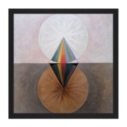 "Artery8 Wall Art Print Hilma Af Klint Group IX Suw The Swan No 12 Abstract Square Framed Picture 16X16 Inch in Black - Size: W16"" x H16""" - thumbnail 1